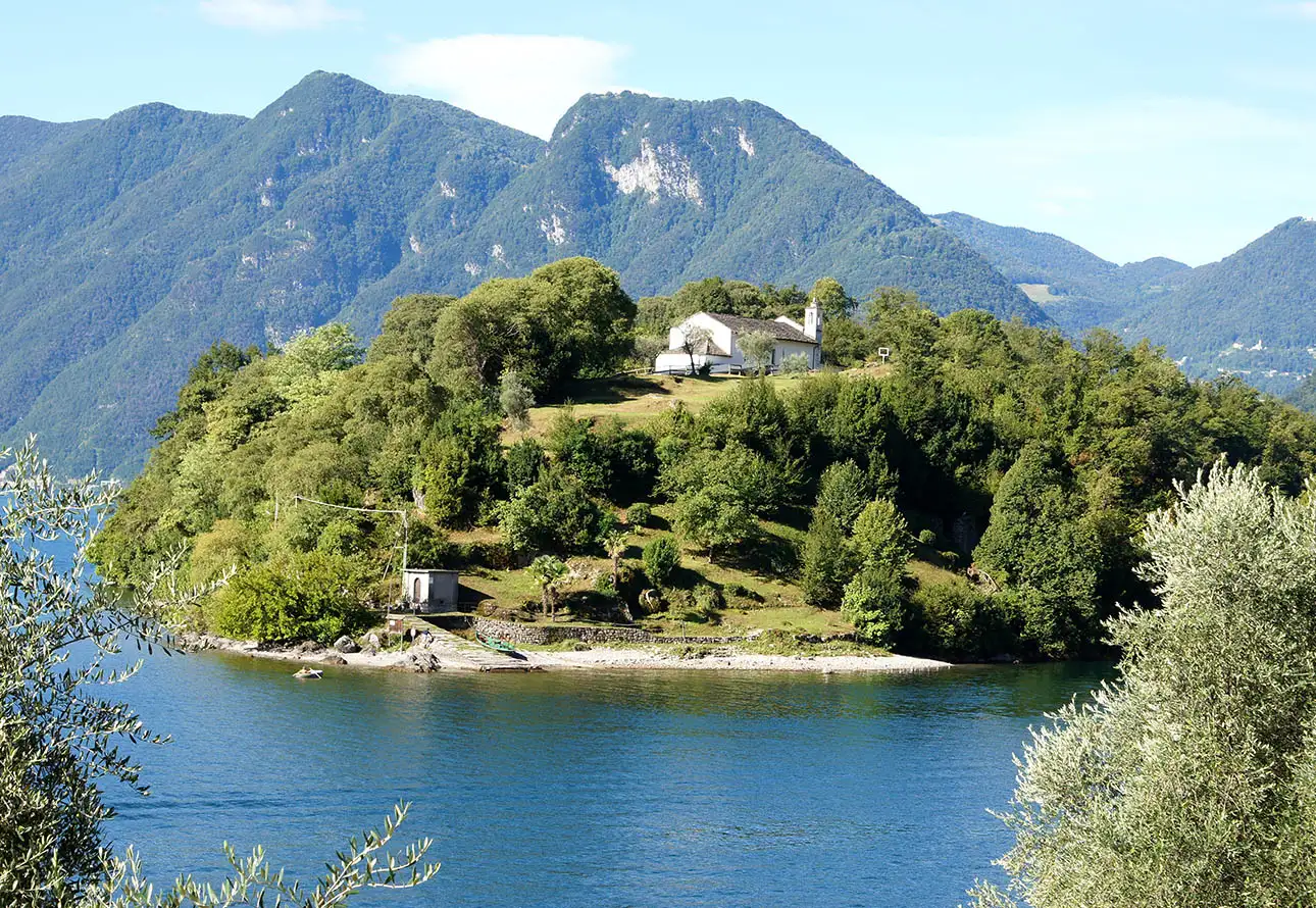 Comacina Island, a small piece of land in Como lake.
